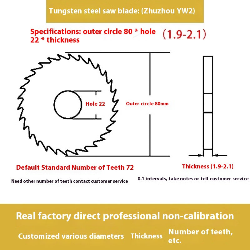 1142-Tungsten steel saw blade milling cutter ebony circular saw blade integral tungsten carbide saw blade outer diameter 20/30/40/60/80/100 Shandong Denso Pricision Tools Co.,Ltd.